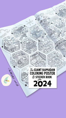 2024 Giant Ramadan Coloring Poster & Sticker Book