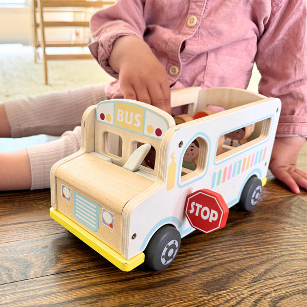 Wooden Busy School Bus