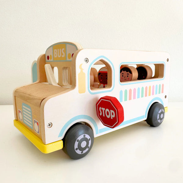 Wooden Busy School Bus