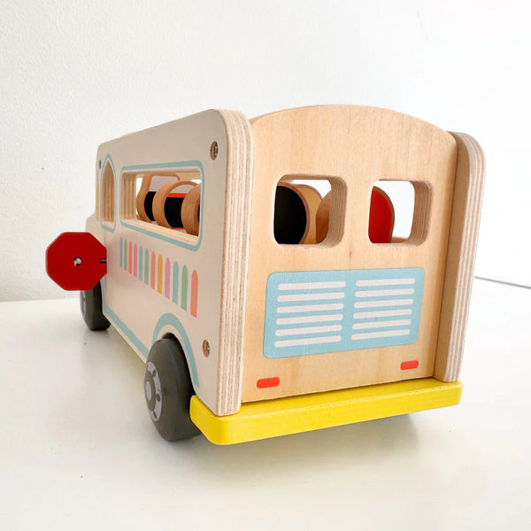 Wooden Busy School Bus