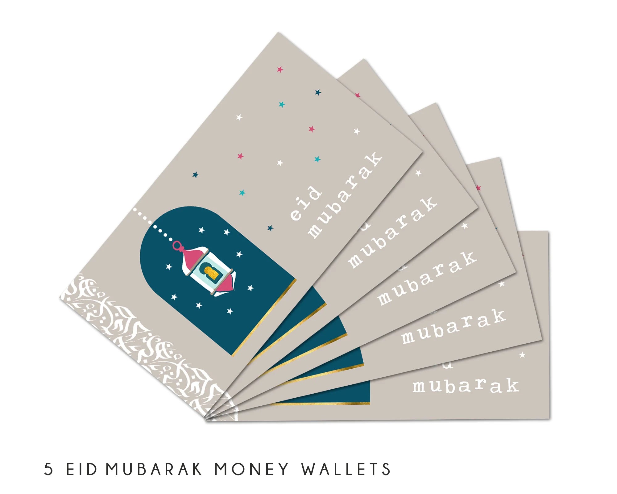 Copy of Money/Eidi Envelopes - Eid Mubarak - Lantern (Pack of 5)