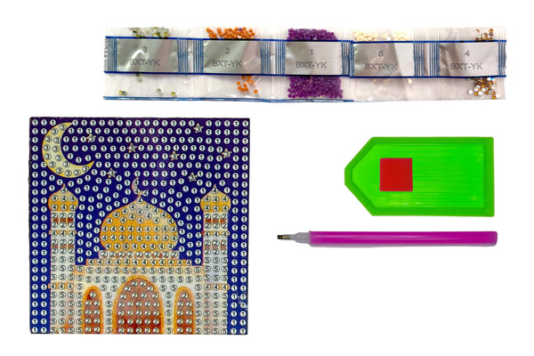 Moonlit Masjid Acrylic Magnet - Diamond Art Kit