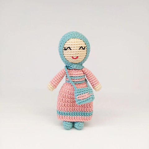 Mini Hijab Doll with Purse Light Pink