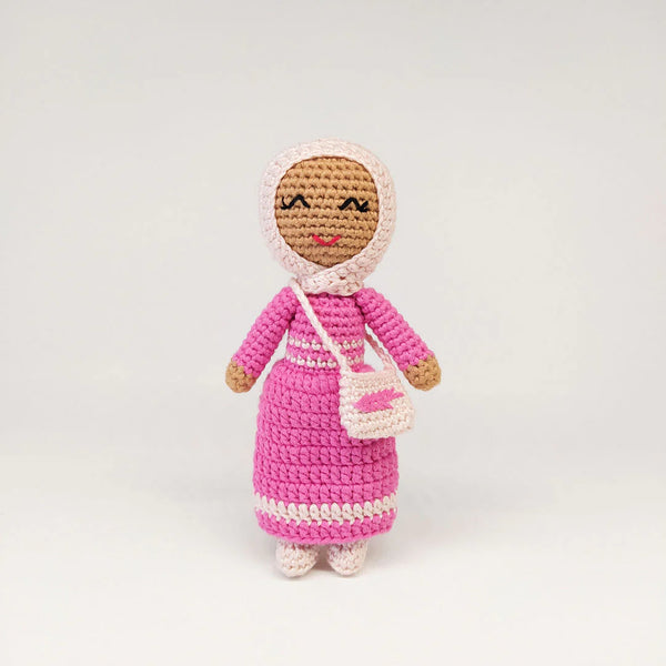 Mini Hijab Doll with Purse Fushia