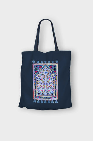 Prayer Mat Navy Tote Bag