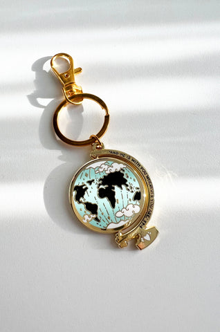 Blue Globe Keychain