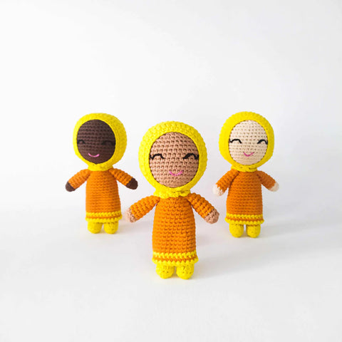 Mini Girl Doll Yellow/Orange