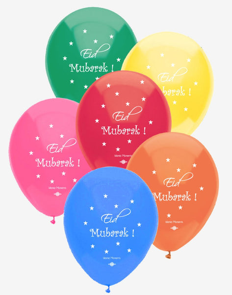 Eid Mubarak Balloons- Assorted (Pack of 10)