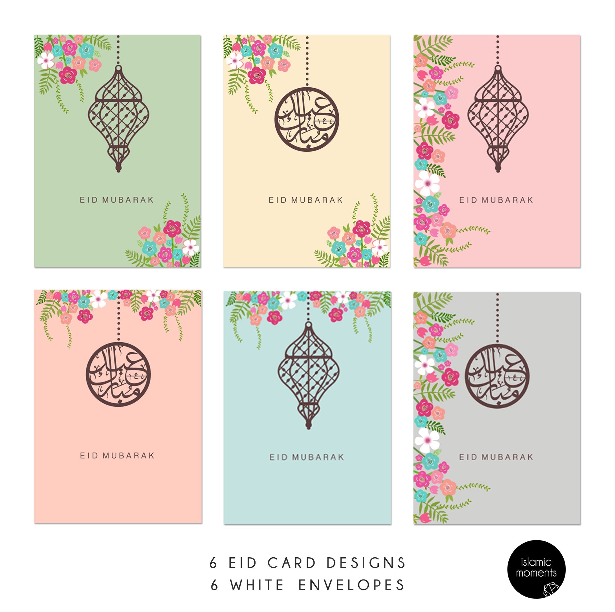 Eid Mubarak Pack of 6 Cards