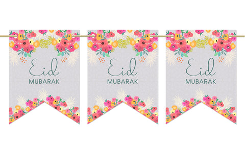 Eid Mubarak Floral Banner