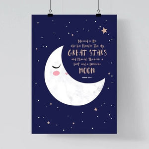 Quran Quote Sleeping Moon Print