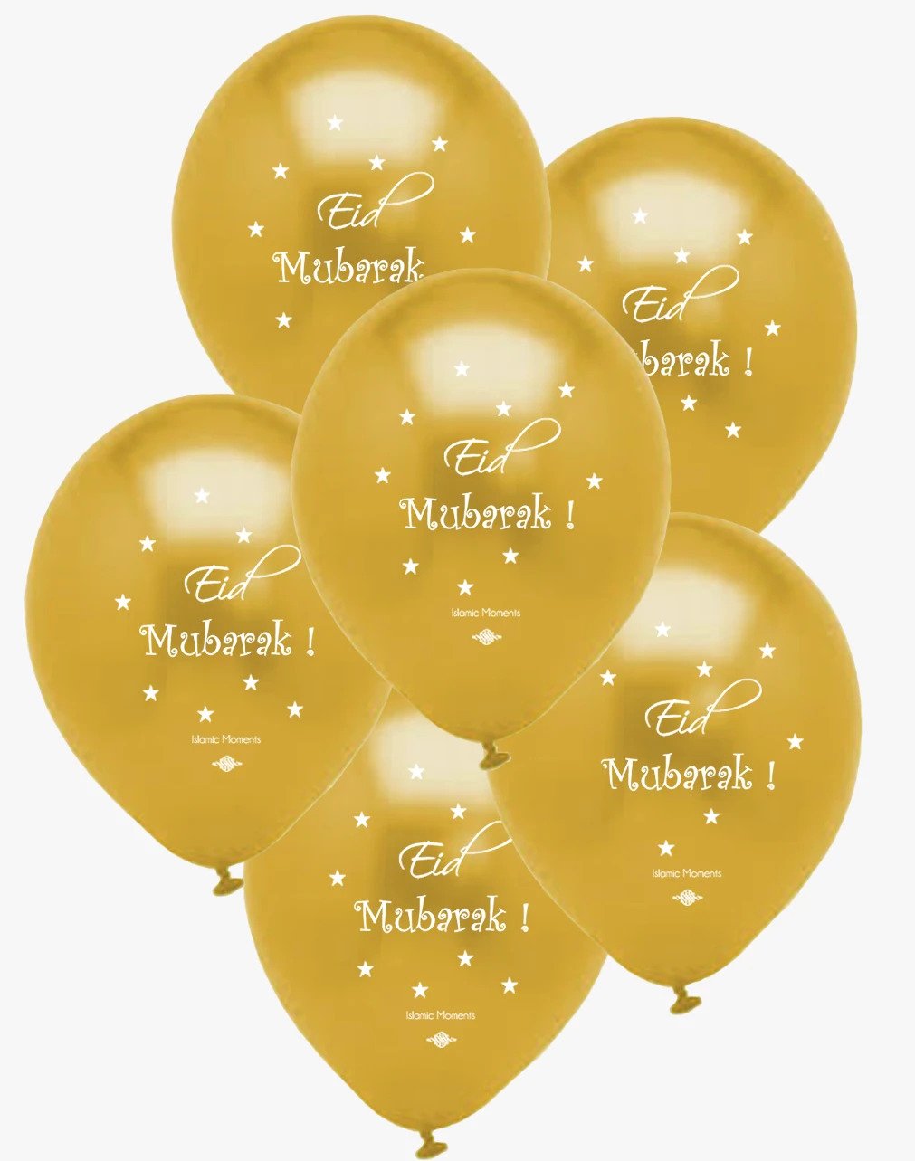 Eid Mubarak Balloons - Gold (Pack of 10)